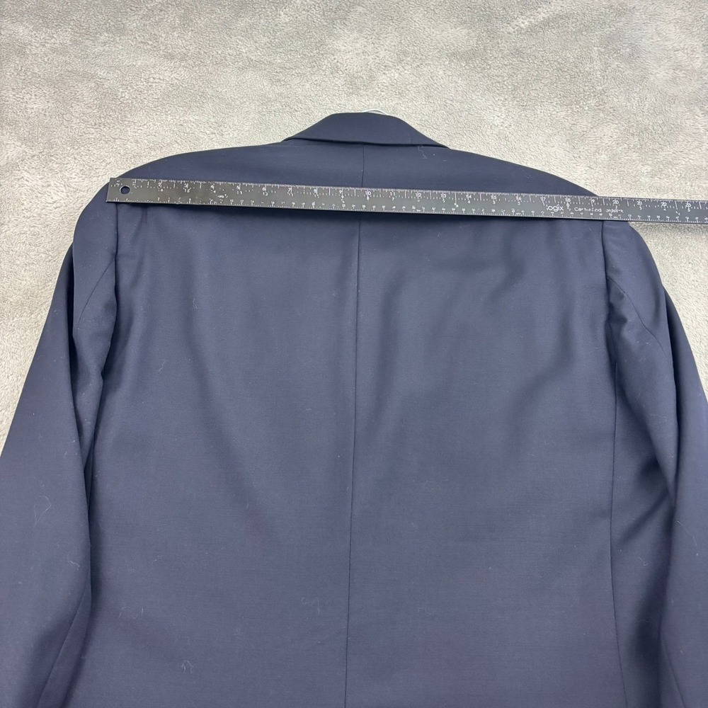 Chaps 100% Wool Gold Button Blazer Mens 42L Navy Blue Single Breast Preppy Yacht - Picture 14 of 16